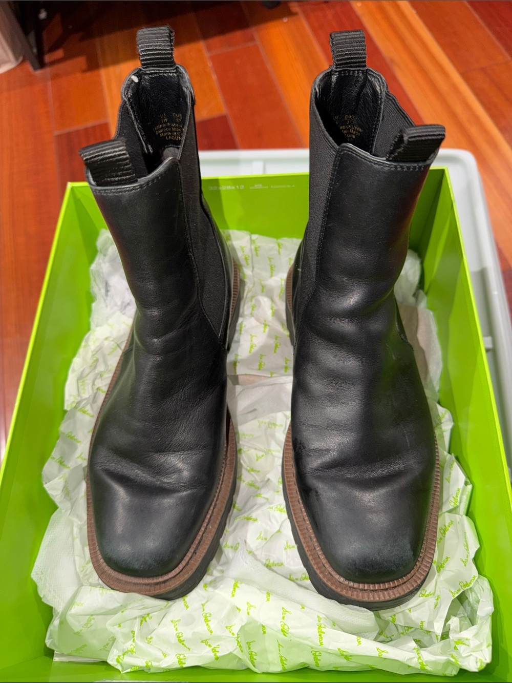 Sam Edelman Black Leather Chelsea Booties
